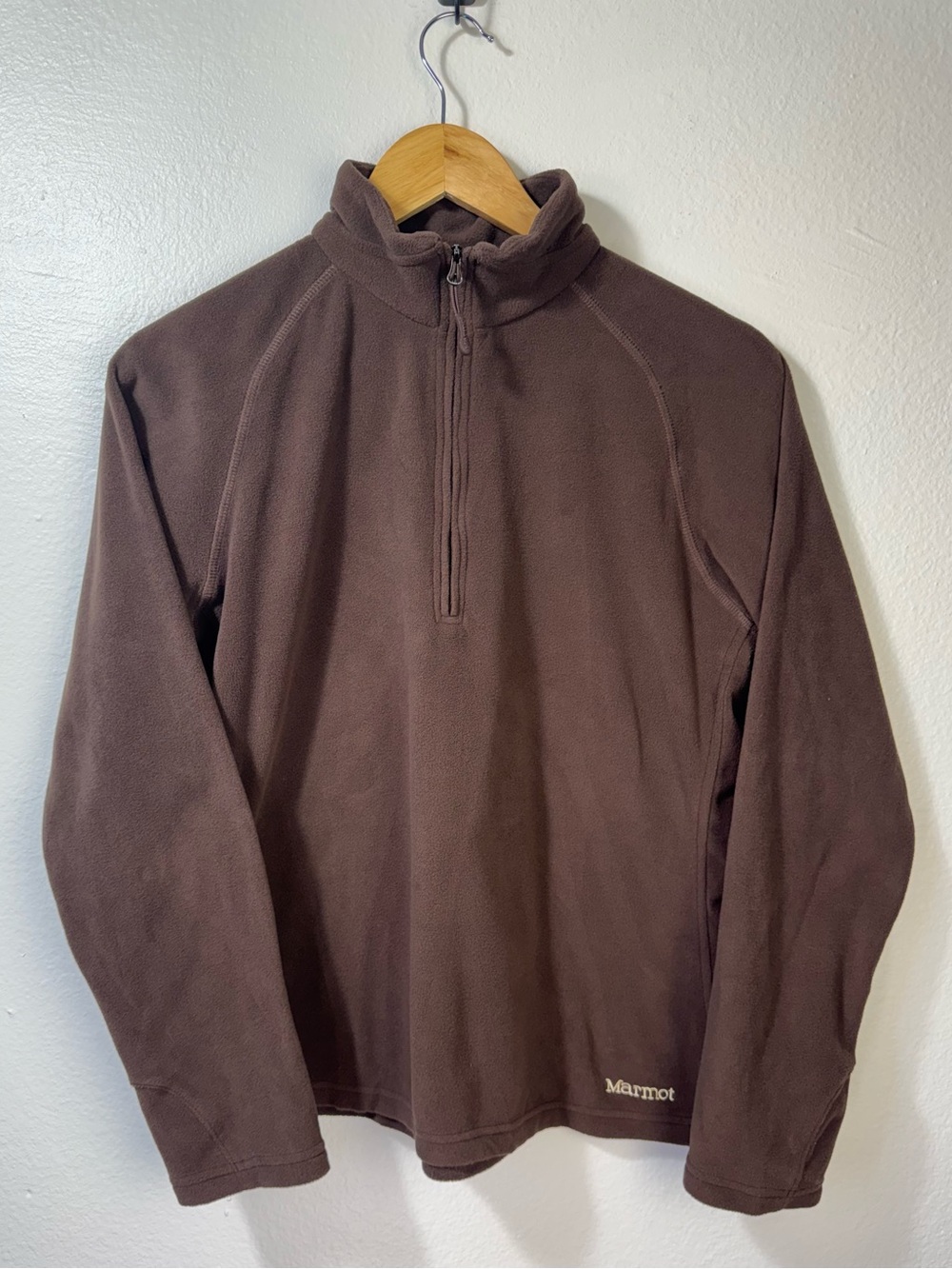 Marmot Brown Polartec Quarter Zip Fleece Pullover Large